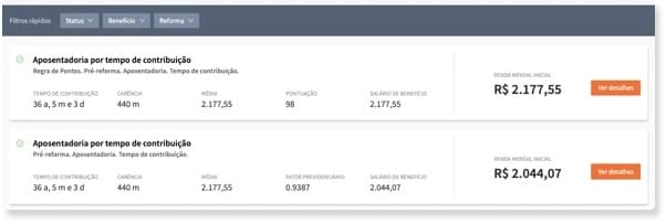 Calculadora previdenciária