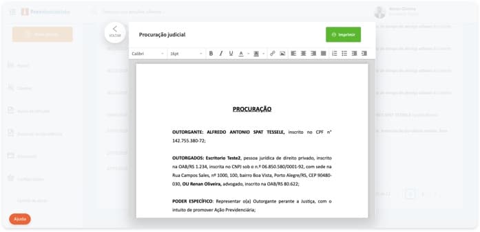 Gerador de procurações, contratos e ficha de cliente