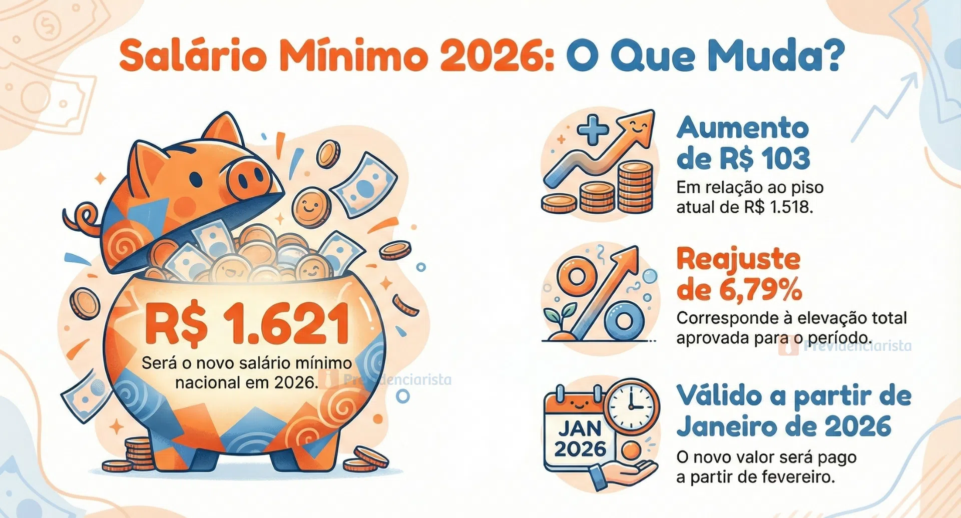 infográfico que explica o novo salário mínimo