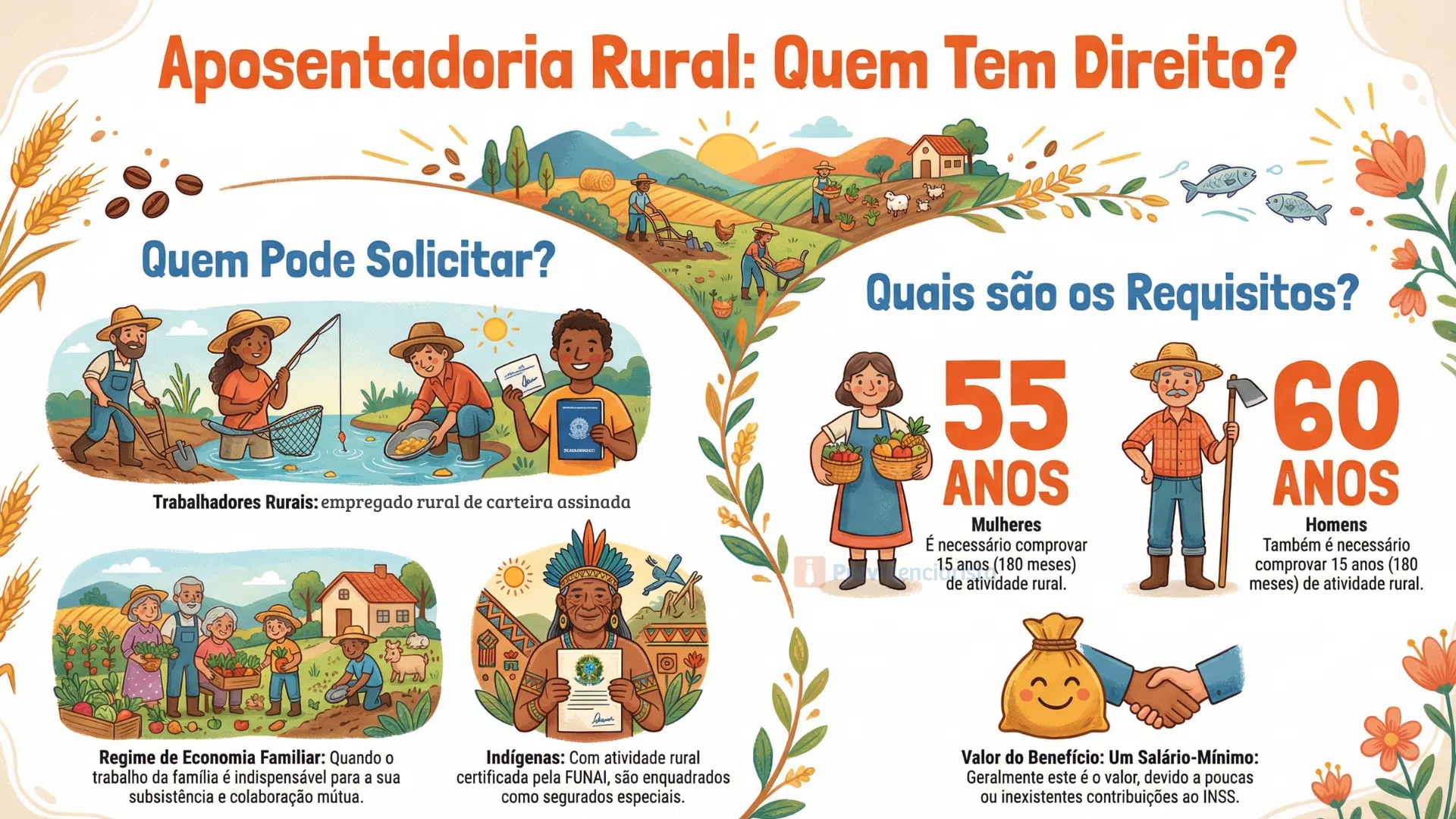 infográfico explicando o que é aposentadoria rural