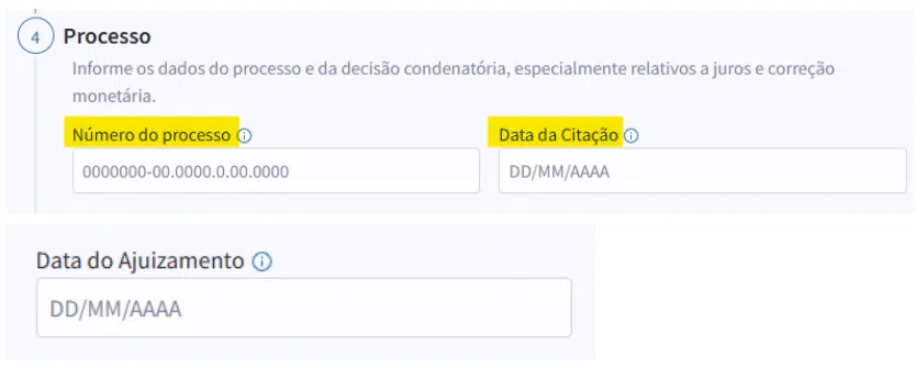 data do ajuizamento da ação